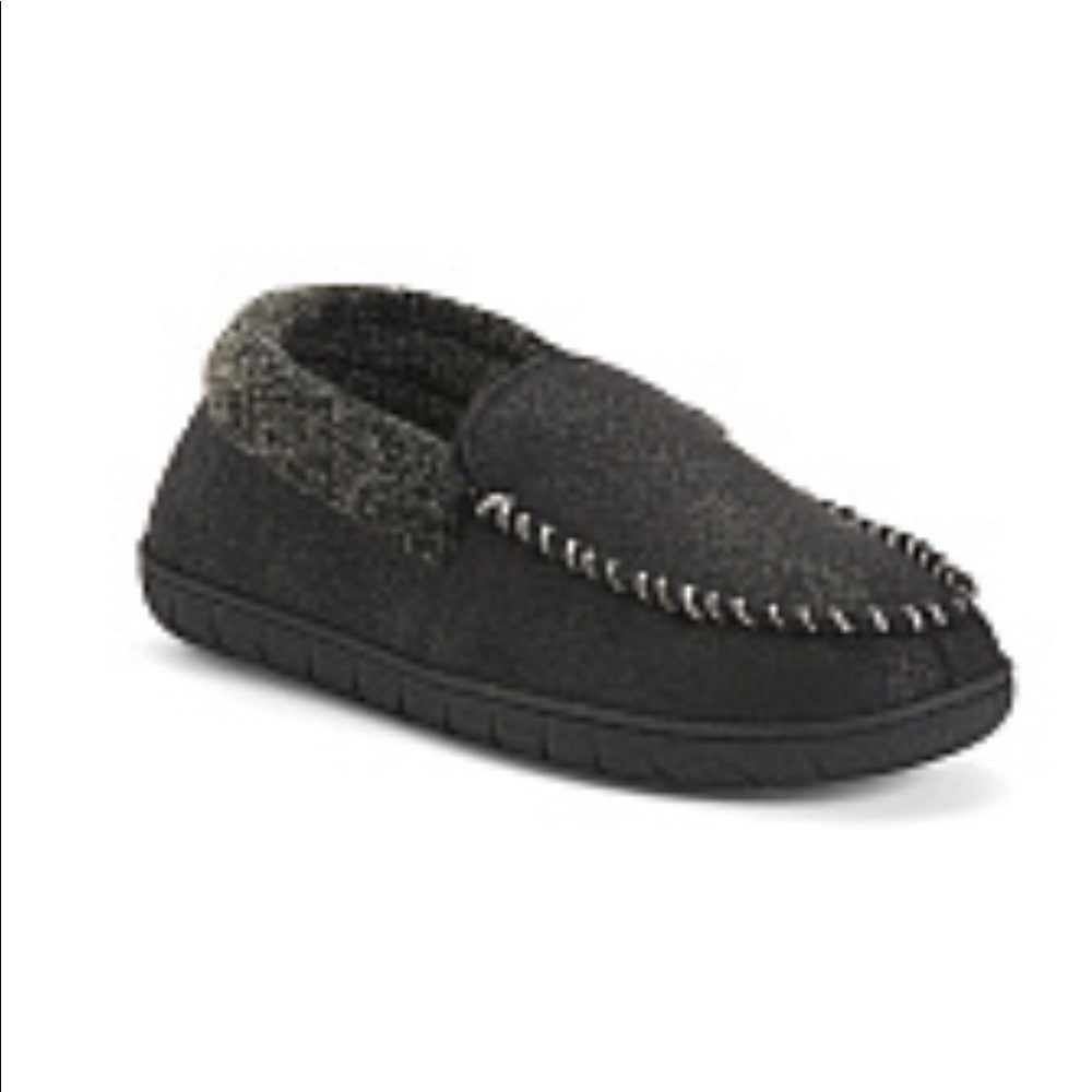 New Mens Black Venetian Slippers